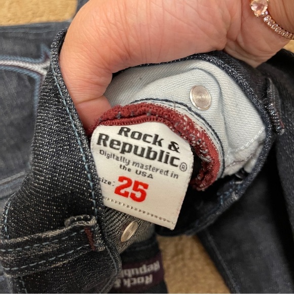 Rock & Republic Dark Wash Low rise Bootcut Flared Jeans - Size 25 - Picture 9 of 14